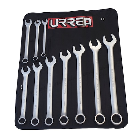 Urrea Satin finish 12-point combination wrench set 10 pc 1200GA